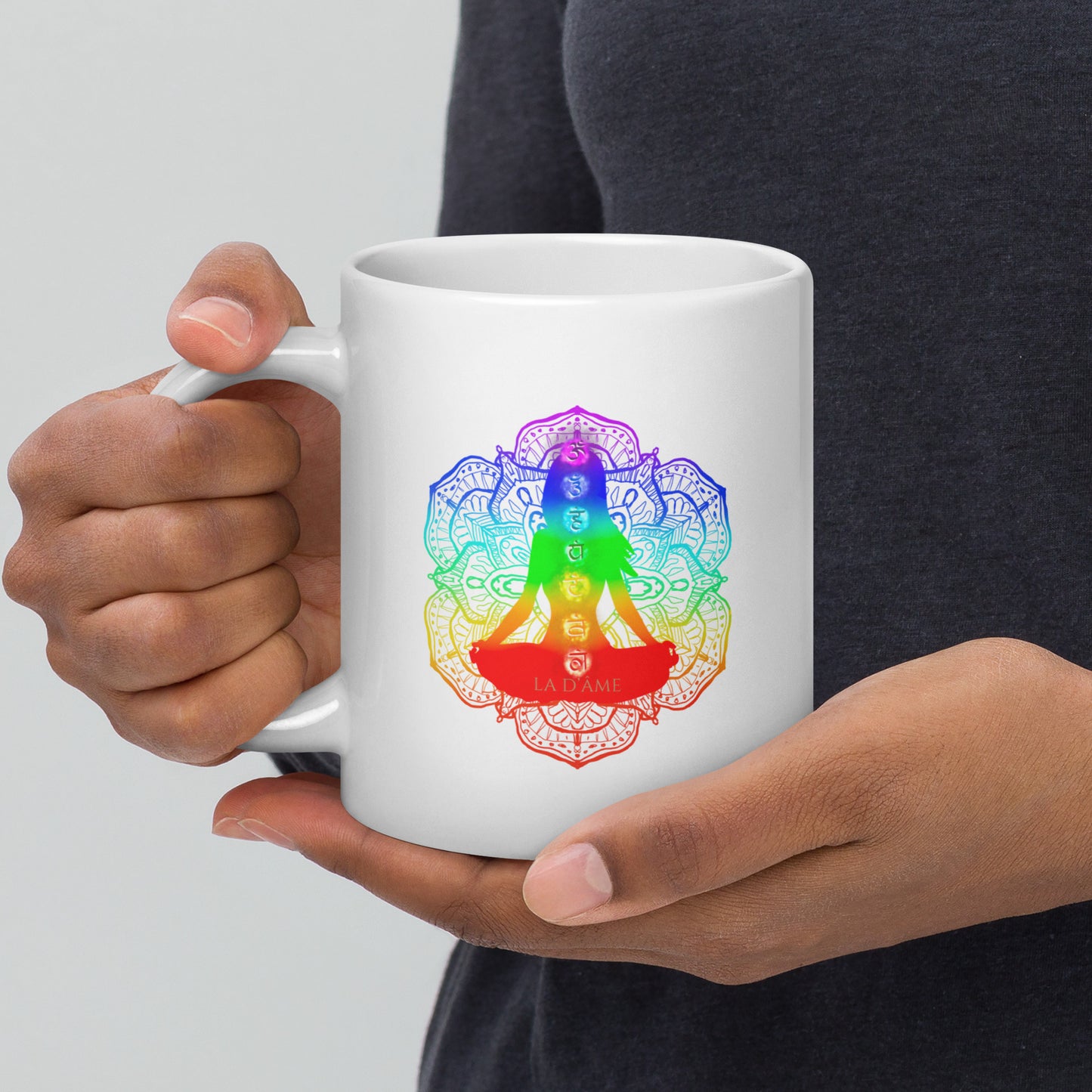 Glossy White Mug - "7 Chakras"
