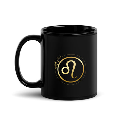 Mug brillant noir - Lion