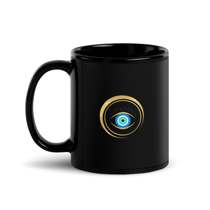 Mug brillant noir - "Œil Protection"