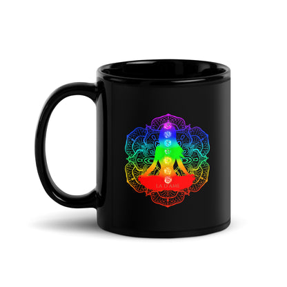 Mug brillant noir - "7 Chakras"
