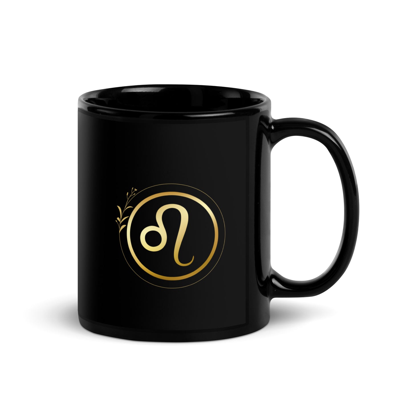 Mug brillant noir - Lion