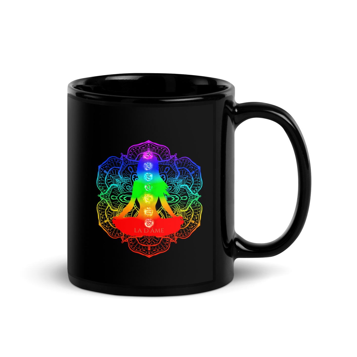 Mug brillant noir - "7 Chakras"