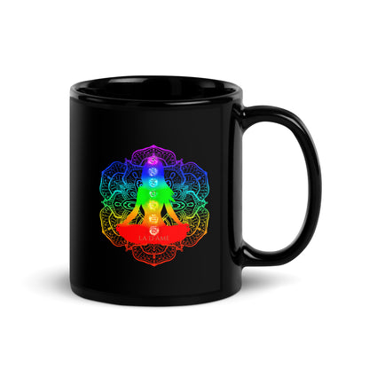 Mug brillant noir - "7 Chakras"