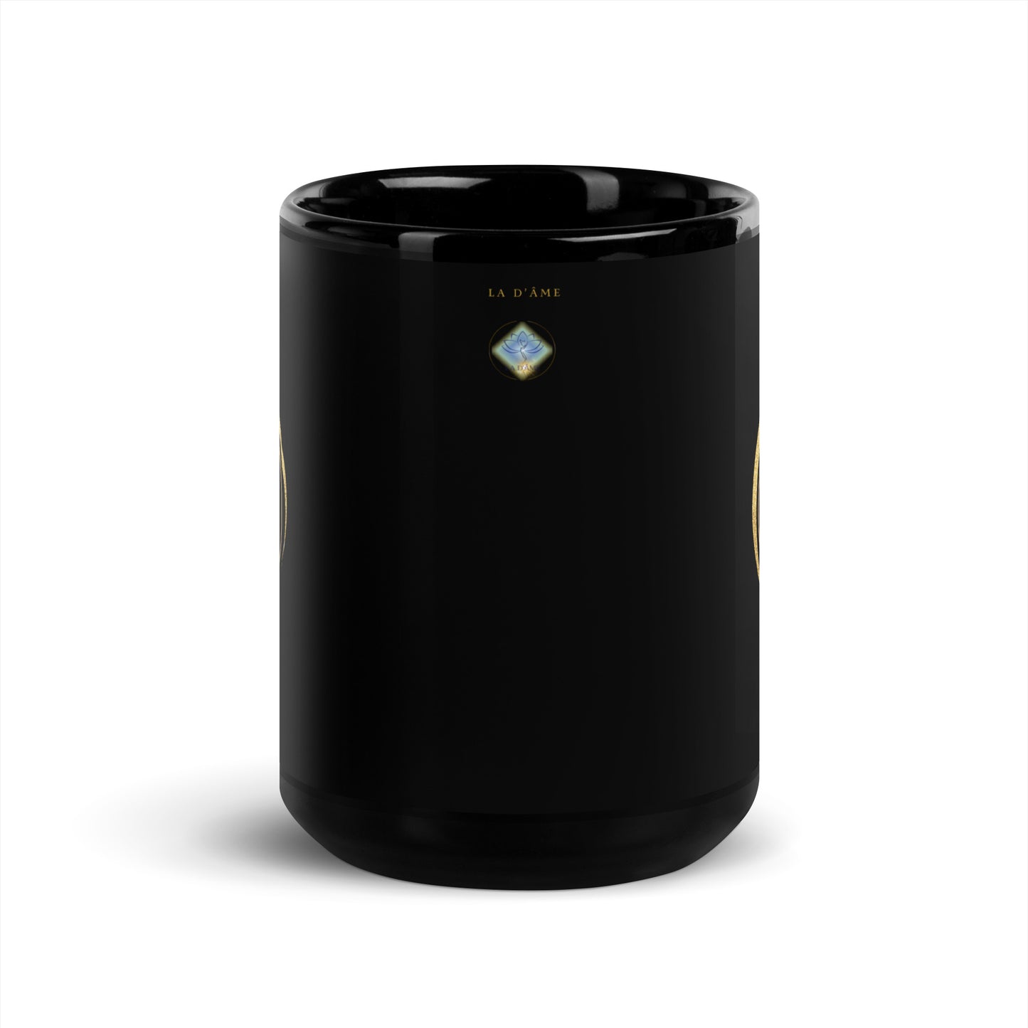 Taza negra brillante - "Protección ocular"