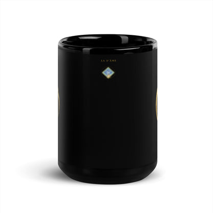 Taza negra brillante - "Protección ocular"