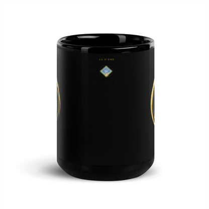 Taza negra brillante - "Símbolo de espiritualidad"