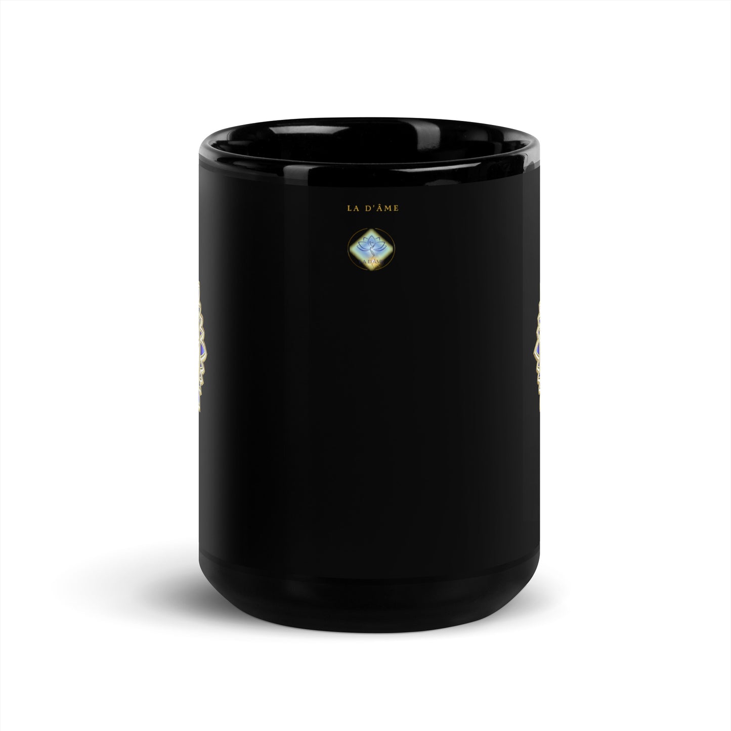 Taza negra brillante - "Protección ocular"