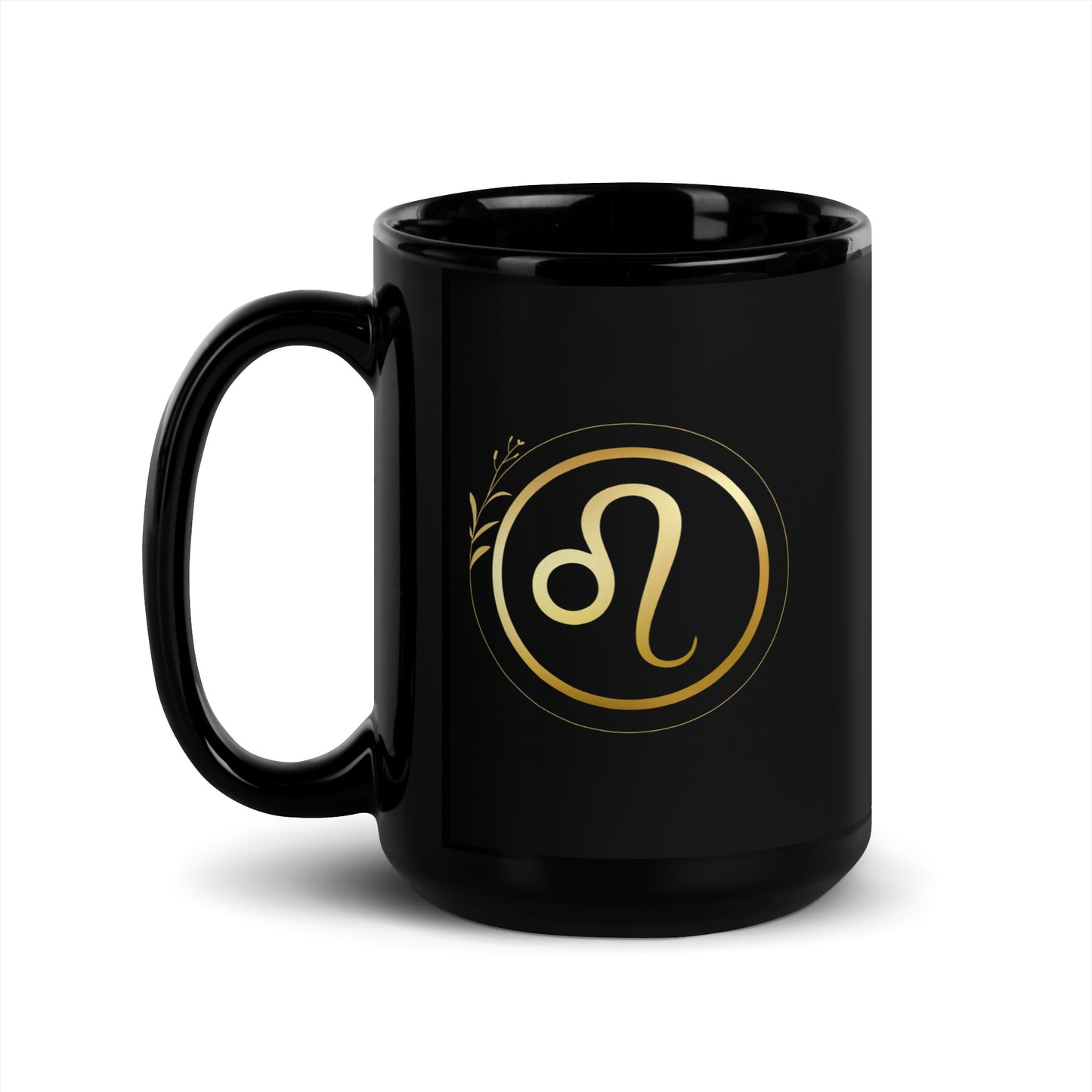 Mug brillant noir - Lion