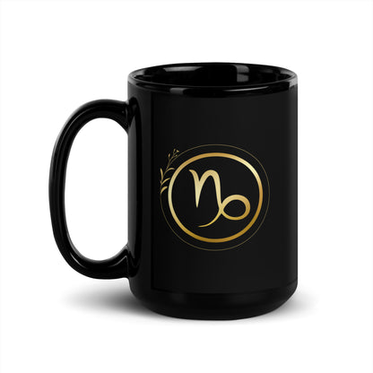 Mug brillant noir - Capricorne
