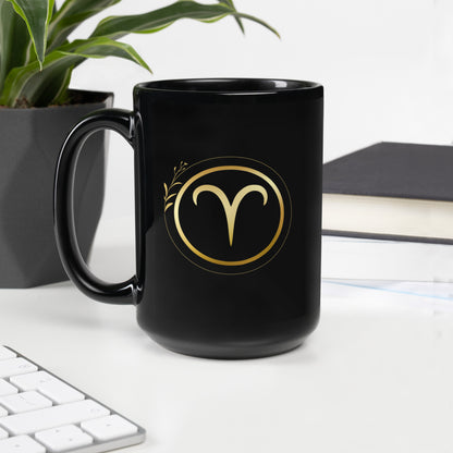 Black glossy mug - Aries