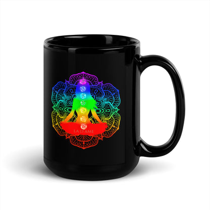 Mug brillant noir - "7 Chakras"