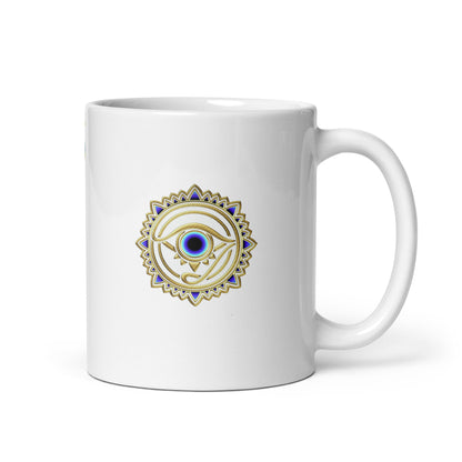 Mug Blanc Brillant - "Œil Protection"