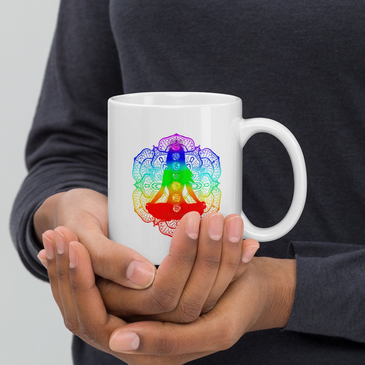 Glossy White Mug - "7 Chakras"