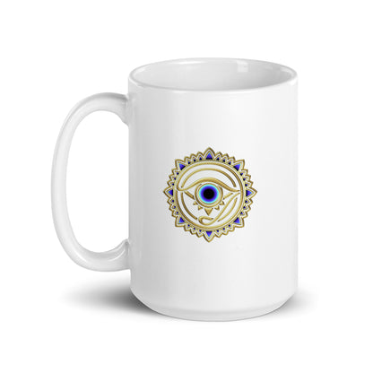 Mug Blanc Brillant - "Œil Protection"