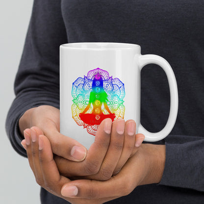 Glossy White Mug - "7 Chakras"