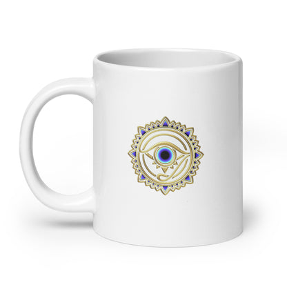 Mug Blanc Brillant - "Œil Protection"