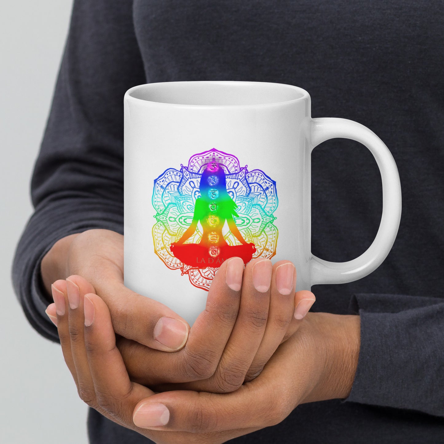 Glossy White Mug - "7 Chakras"